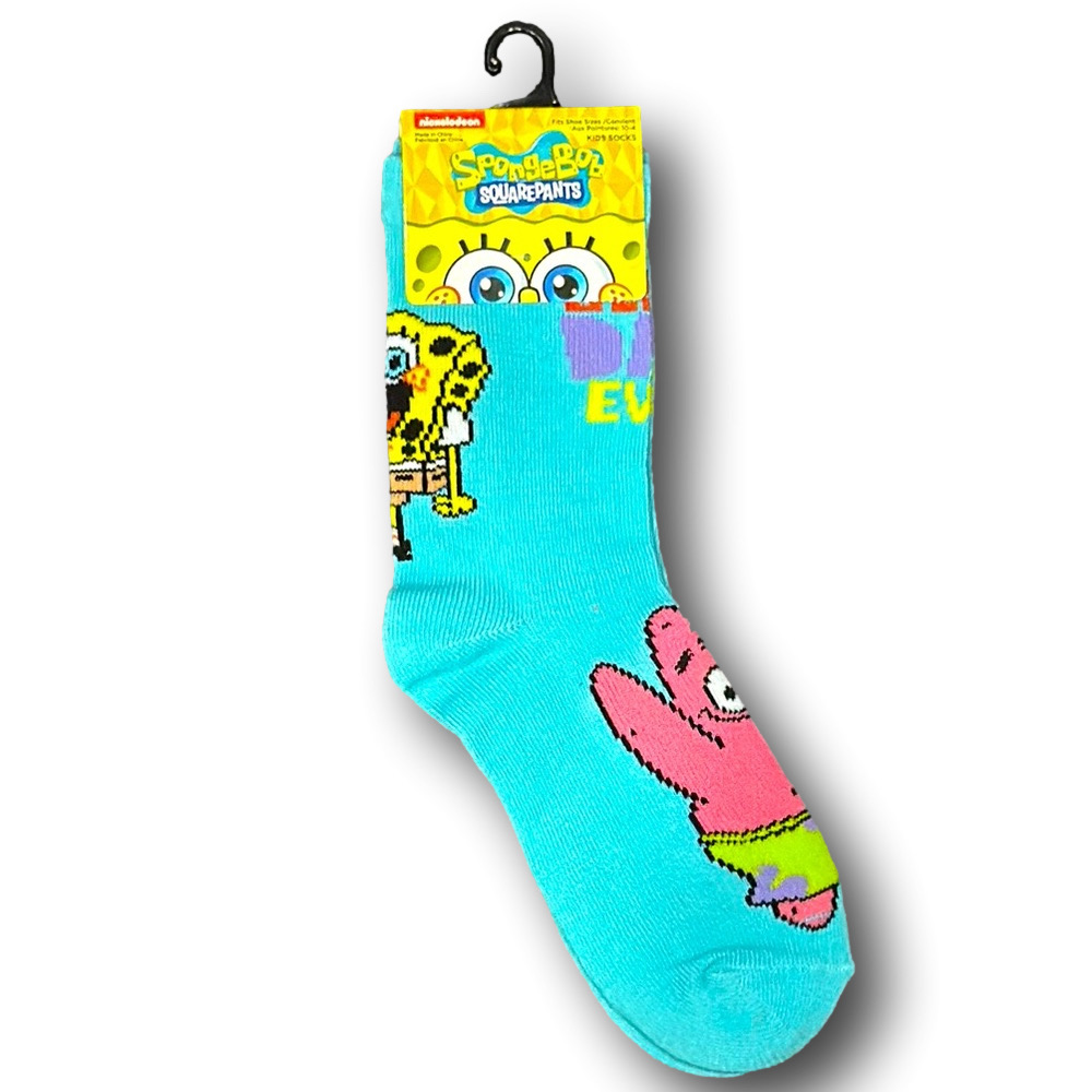 Kids Sponge Bob Square Pants & Patrick Funny Novelty Crew Socks - NWT